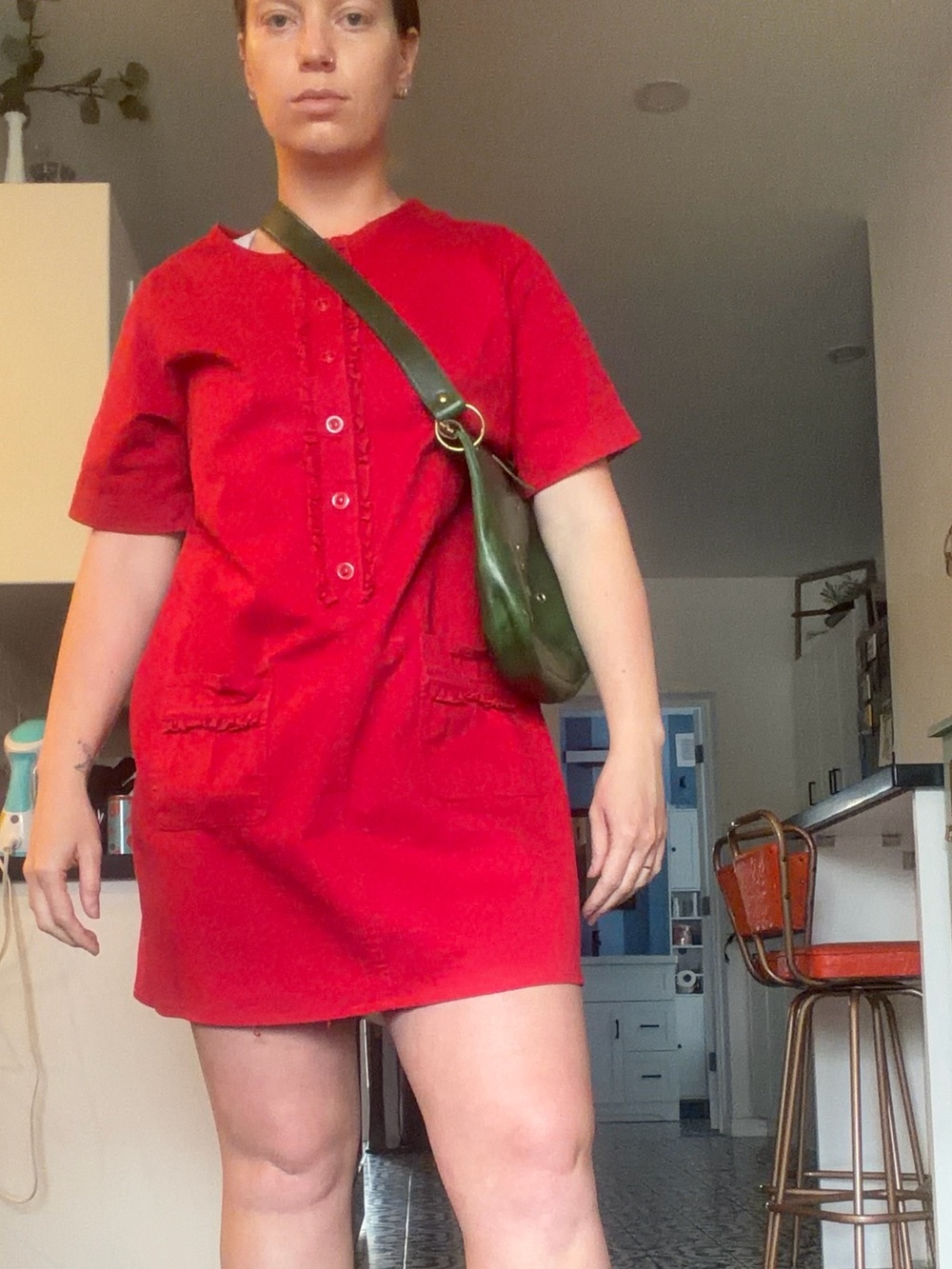 FREE with purchase! Vintage Green Leather Crossbody Bag with Eyelet Detail - Picture 11 of 14